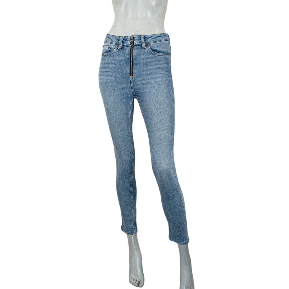 The Kooples Women's exposed Zipper Skinny Lizy Jeans in Blue size 24